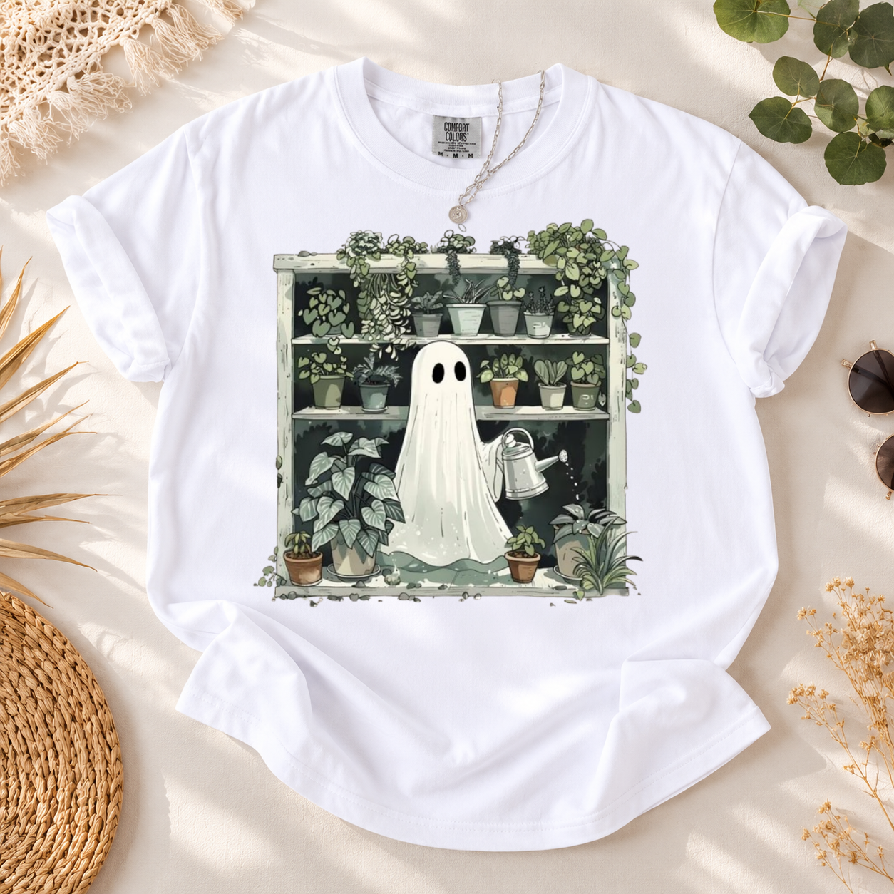 Funny Plant Ghost Sweatshirt, Halloween Plant Lady Shirt, Plant Lover Gift, Ghost Crewneck Sweatshirt, Spooky Gardener Shirt