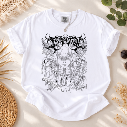 Dark Anime Tech-Wear Tee | Heavy Metal Aesthetic Graphic T-Shirt