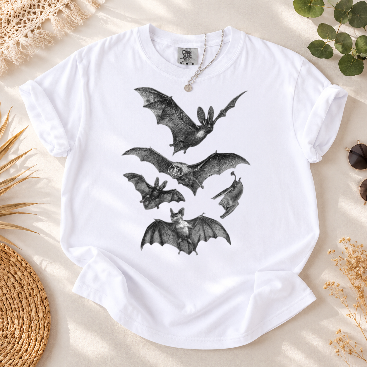 Vintage Gothic Bat Illustration Graphic Tee | Dark Academia Comfort T-Shirt
