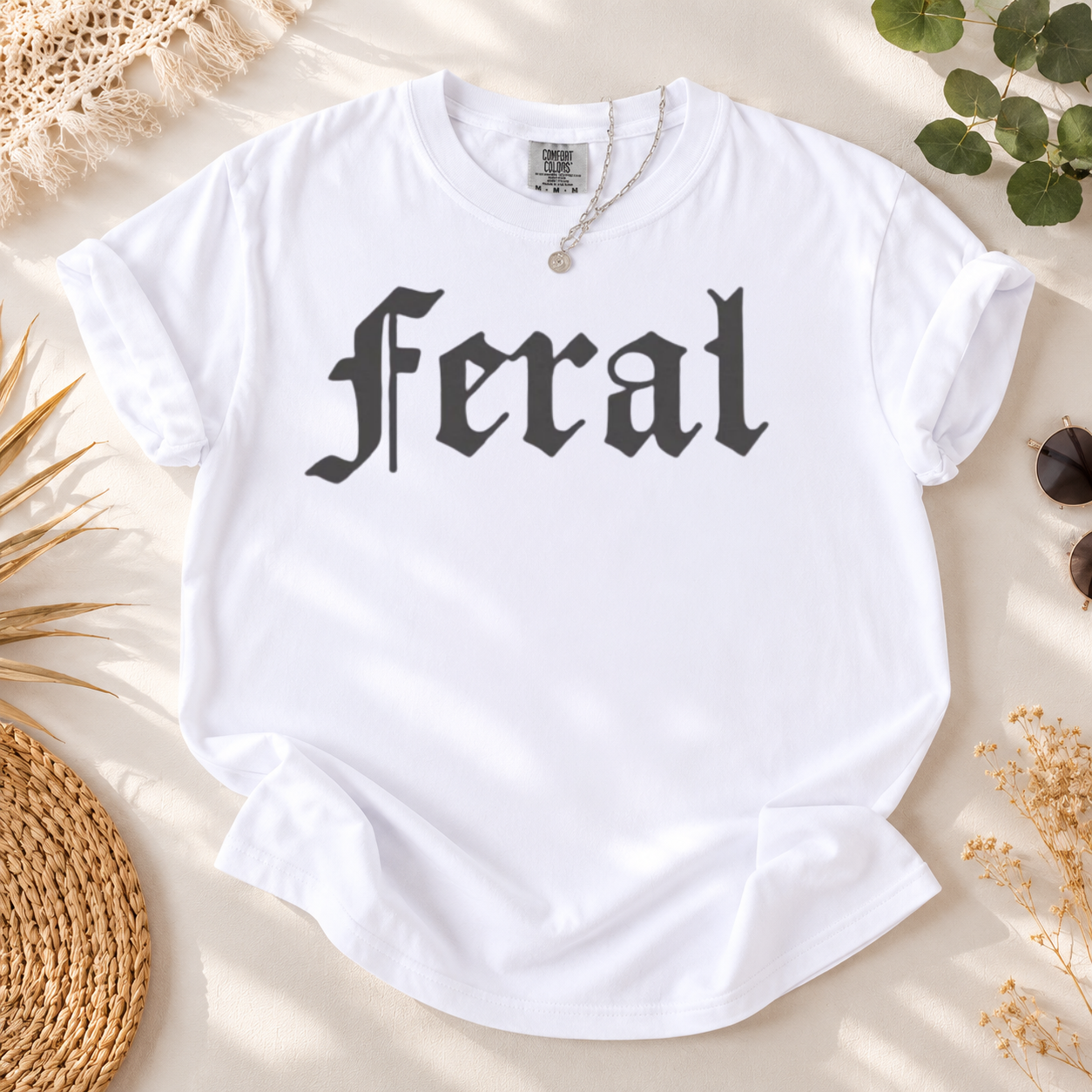 Grunge Gothic "Feral" Graphic Tee | Unisex Streetwear Casual T-Shirt