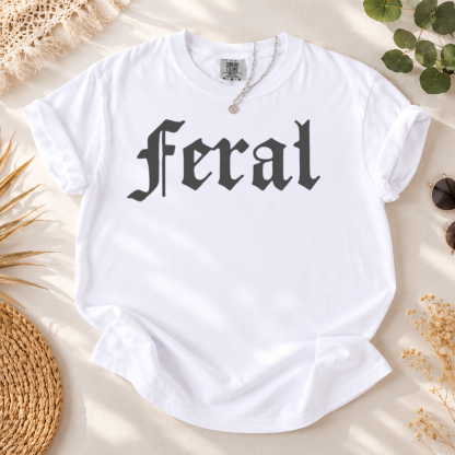 Grunge Gothic "Feral" Graphic Tee | Unisex Streetwear Casual T-Shirt