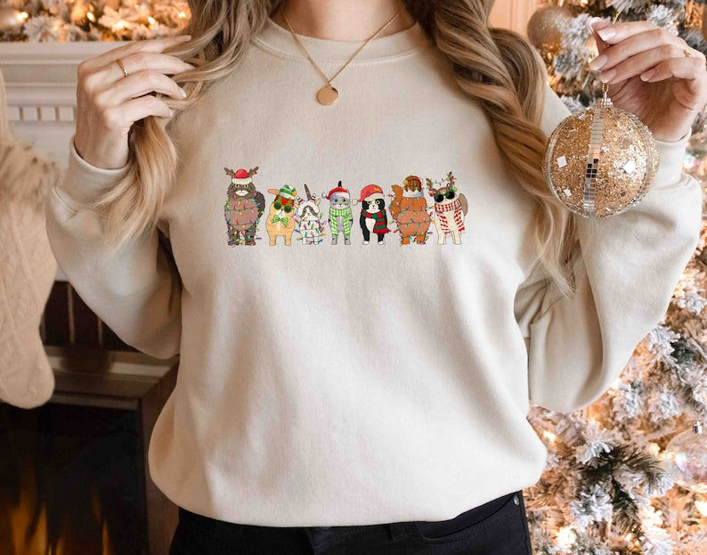 Cute Cats Christmas Sweatshirt-carlalin