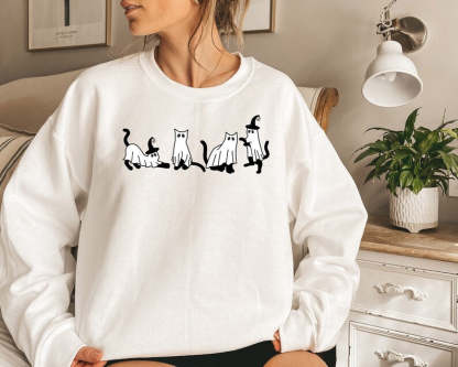 Black Cat Ghost Sweatshirt-carlalin