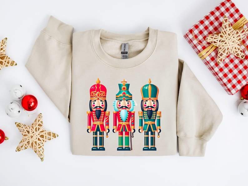 Nutcracker Christmas Print Sweatshirt-carlalin