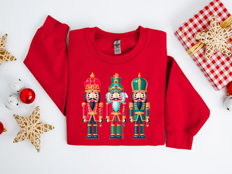Nutcracker Christmas Print Sweatshirt-carlalin