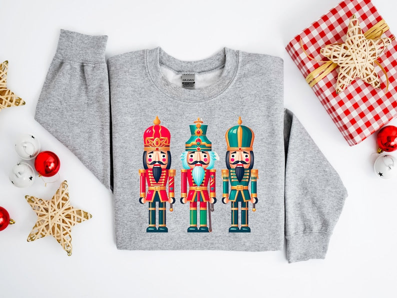 Nutcracker Christmas Print Sweatshirt-carlalin