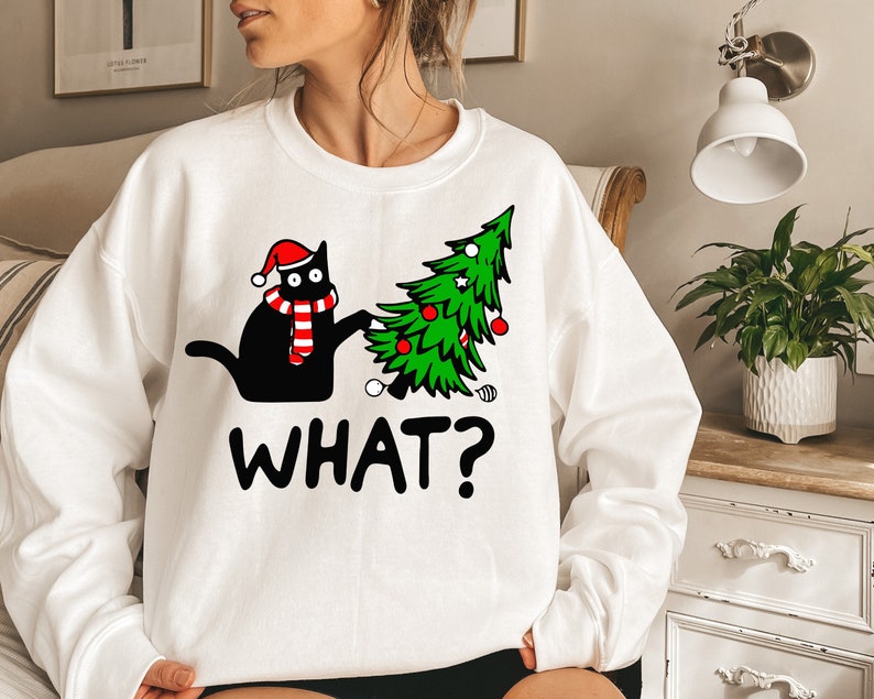 Funny Cat Christmas Long-sleeve Sweatshirt-carlalin