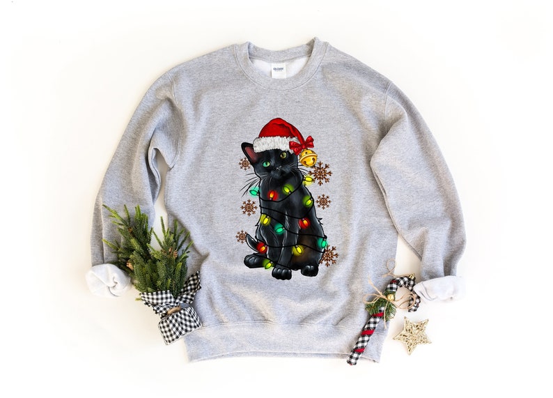 Christmas Black Cat Sweatshirt-carlalin
