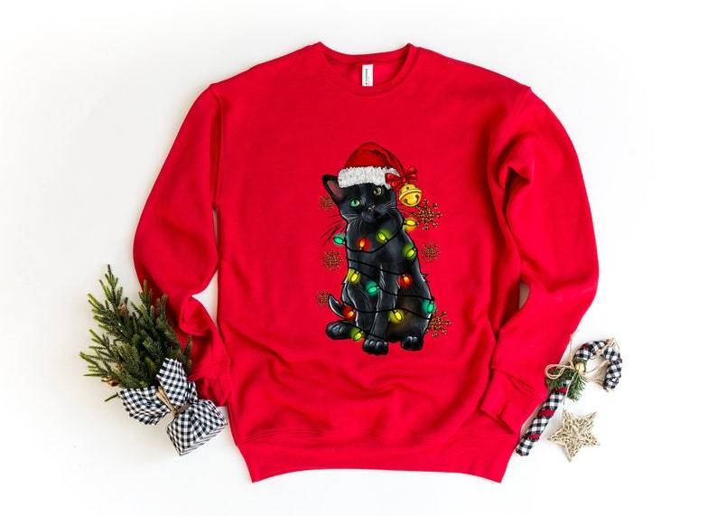 Christmas Black Cat Sweatshirt-carlalin