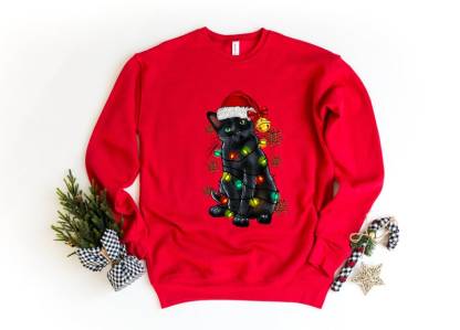 Christmas Black Cat Sweatshirt-carlalin