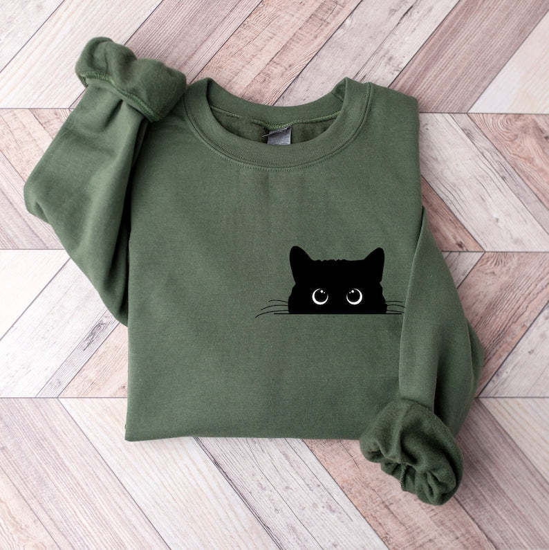 Cute Black Cat Sweatshirt-carlalin