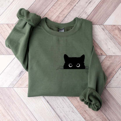 Cute Black Cat Sweatshirt-carlalin