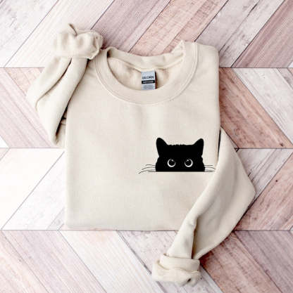 Cute Black Cat Sweatshirt-carlalin