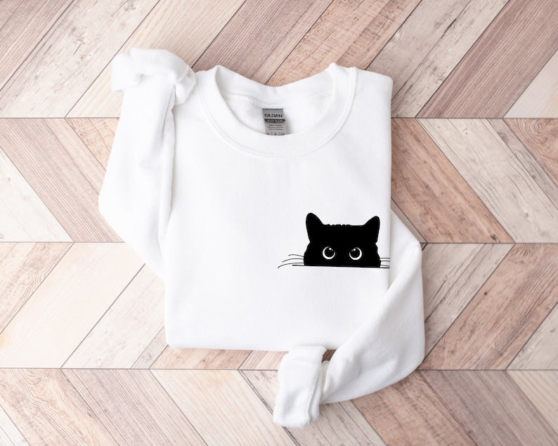 Cute Black Cat Sweatshirt-carlalin