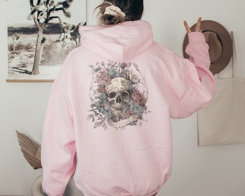 Rocker Floral Skeleton Hoodie-carlalin