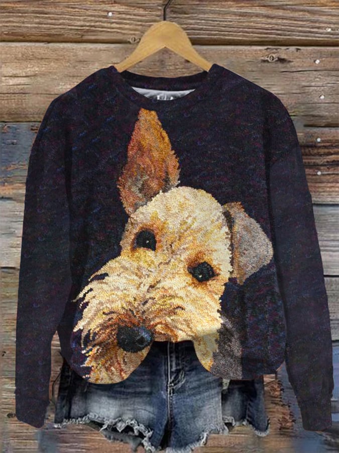 Women's puppy print sweatshirt-carlalin