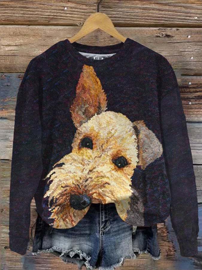 Women's puppy print sweatshirt-carlalin