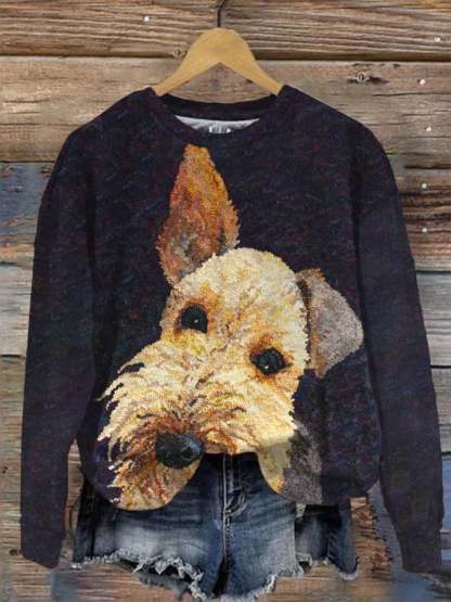 Women's puppy print sweatshirt-carlalin