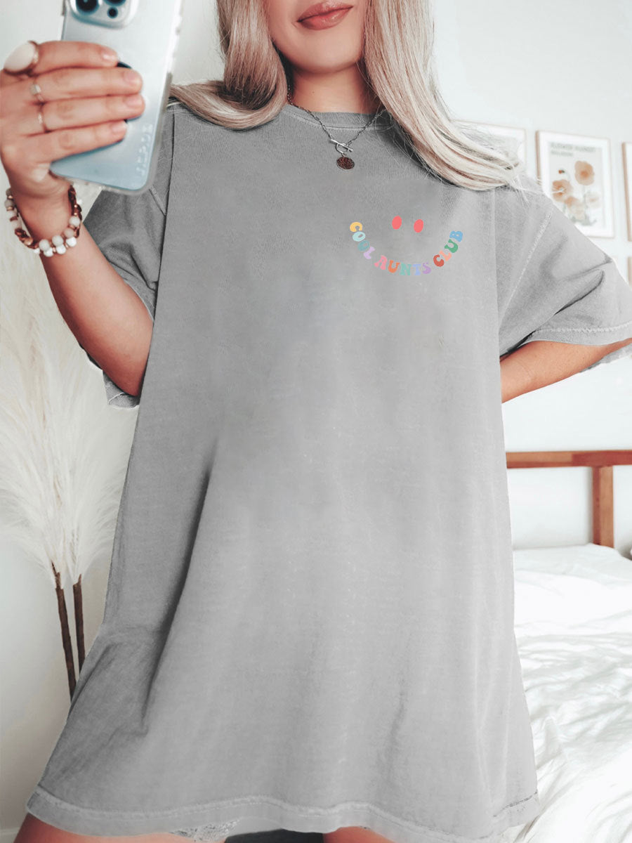 Oversized Cool Aunts Club White T Shirts-carlalin