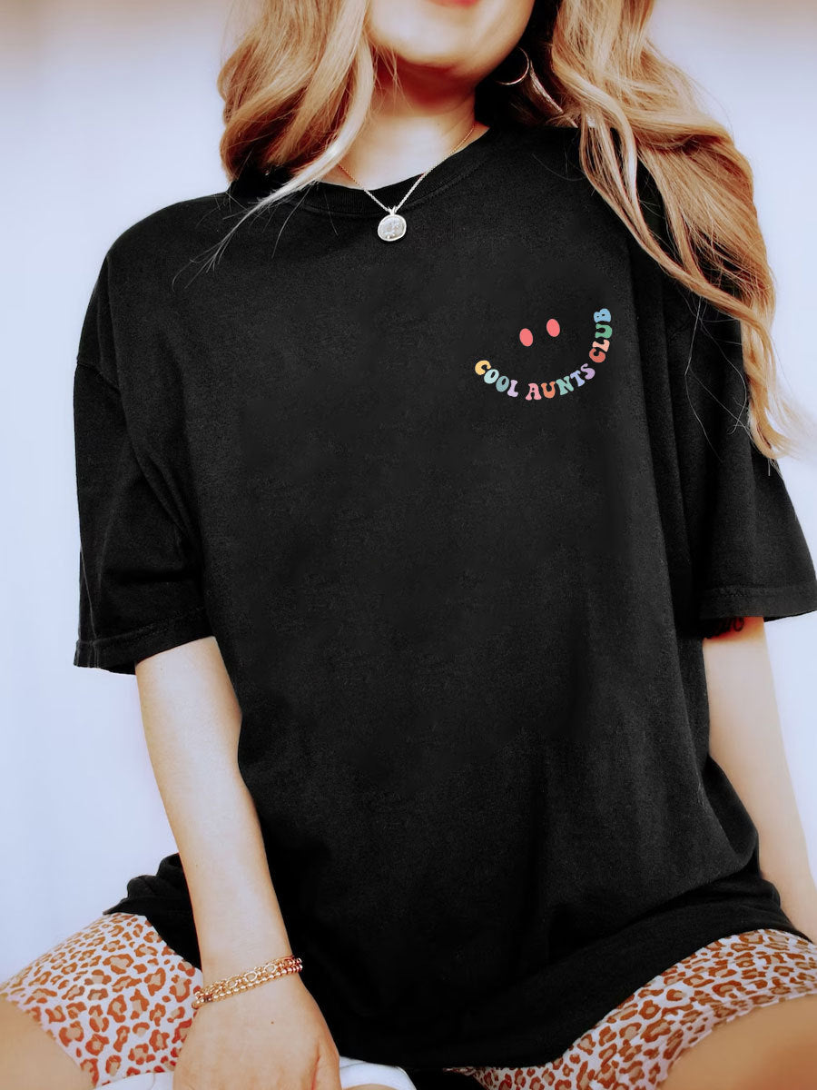 Oversized Cool Aunts Club White T Shirts-carlalin
