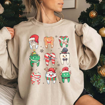 Christmas Funny Teeth Sweatshirt-carlalin