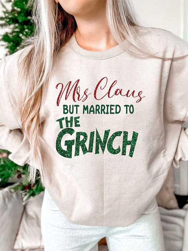 Mrs. Claus But Married To The Christmas Sweatshirt-carlalin