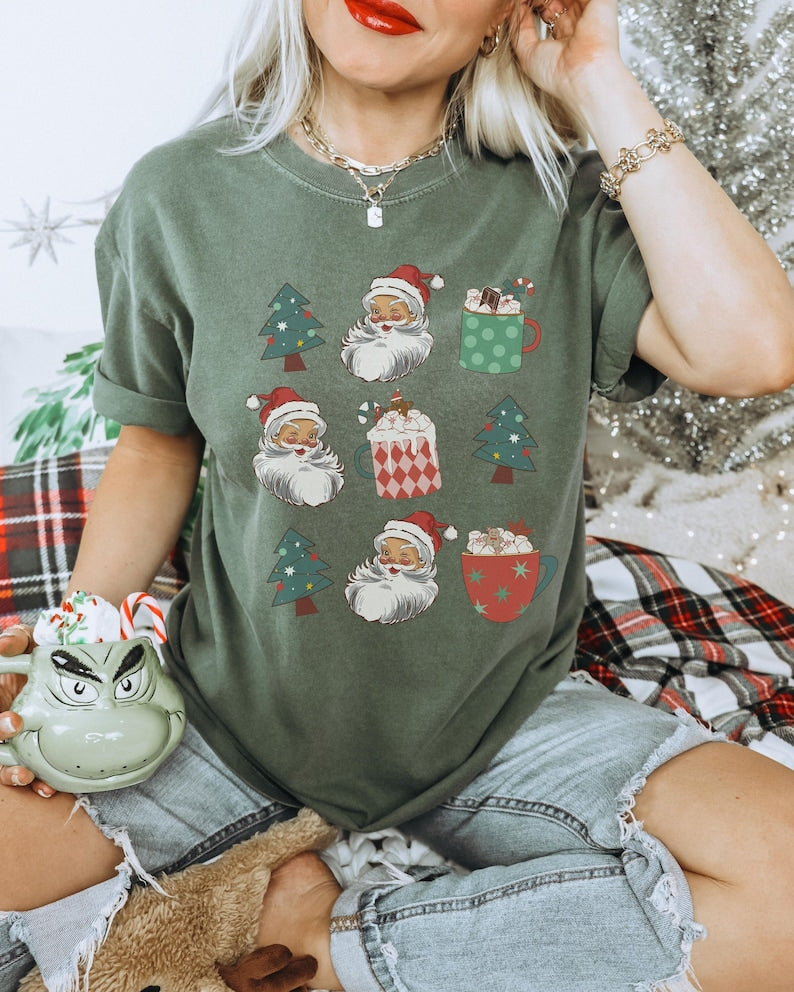 Santa Women's Christmas T-Shirt-carlalin