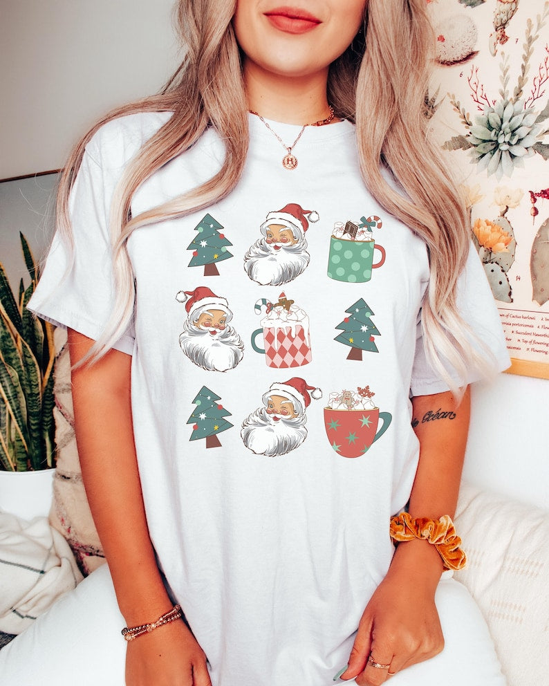 Santa Women's Christmas T-Shirt-carlalin