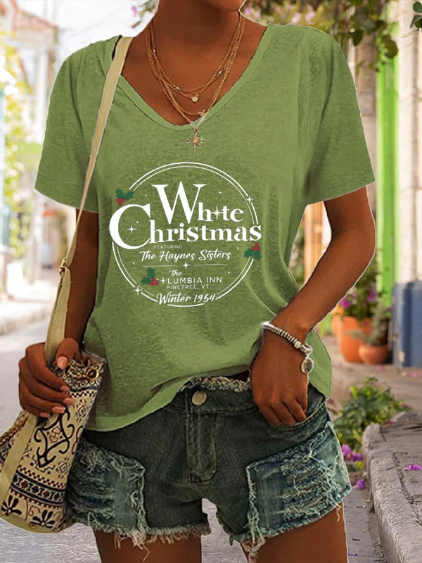 Women's Christmas Print Casual T-Shirt-carlalin