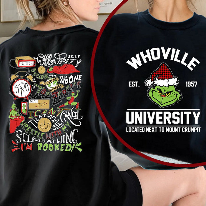 Christmas Est 1957 Two-sided Print Crewneck Sweatshirt-carlalin