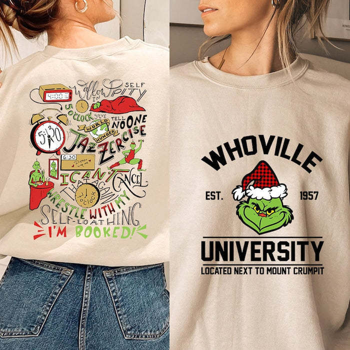 Christmas Est 1957 Two-sided Print Crewneck Sweatshirt-carlalin