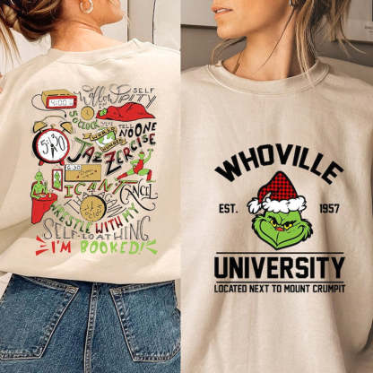 Christmas Est 1957 Two-sided Print Crewneck Sweatshirt-carlalin