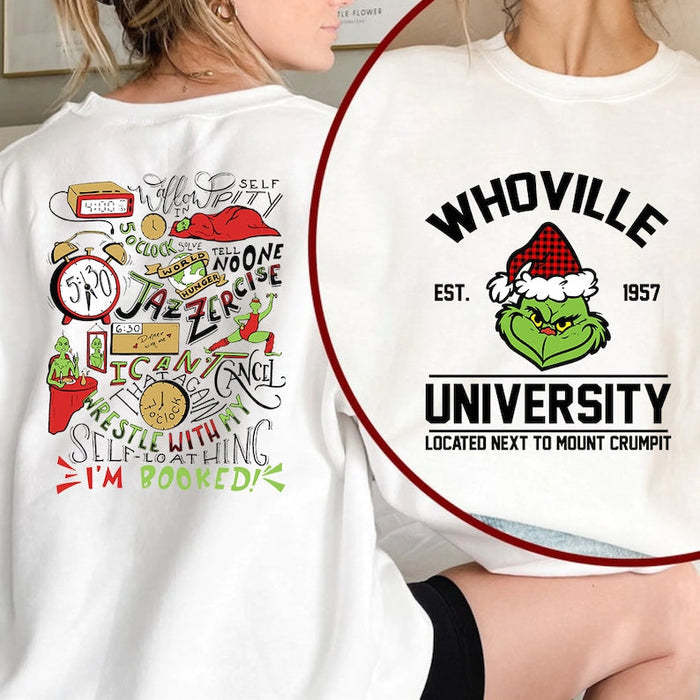 Christmas Est 1957 Two-sided Print Crewneck Sweatshirt-carlalin