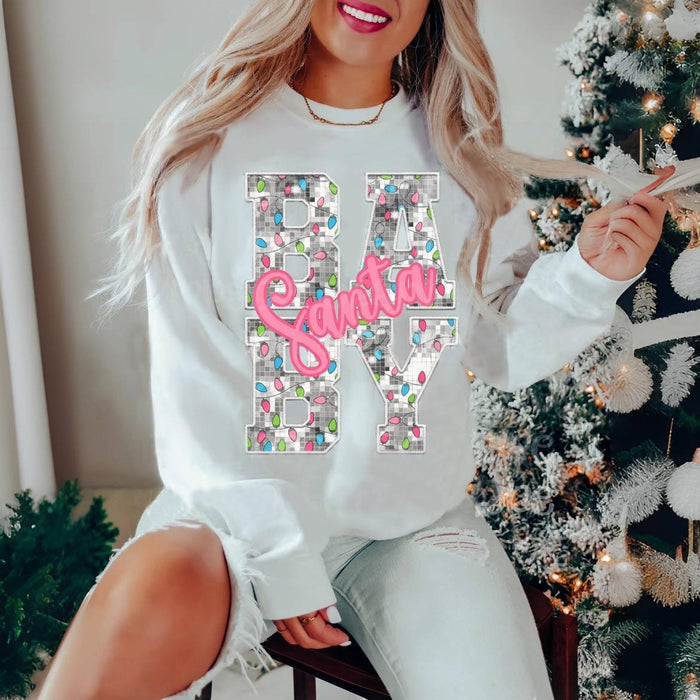 Santa Baby Christmas Lights Sweatshirt-carlalin