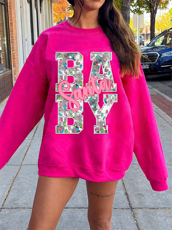 Santa Baby Christmas Lights Sweatshirt-carlalin
