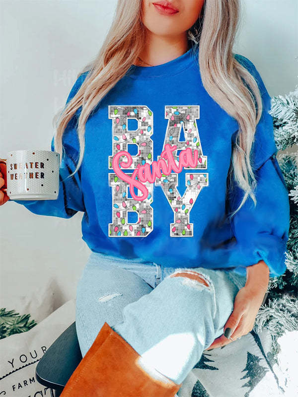 Santa Baby Christmas Lights Sweatshirt-carlalin