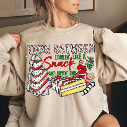 Christmas Lookin' Like a Snack and Eatin' One Sweatshirt-carlalin