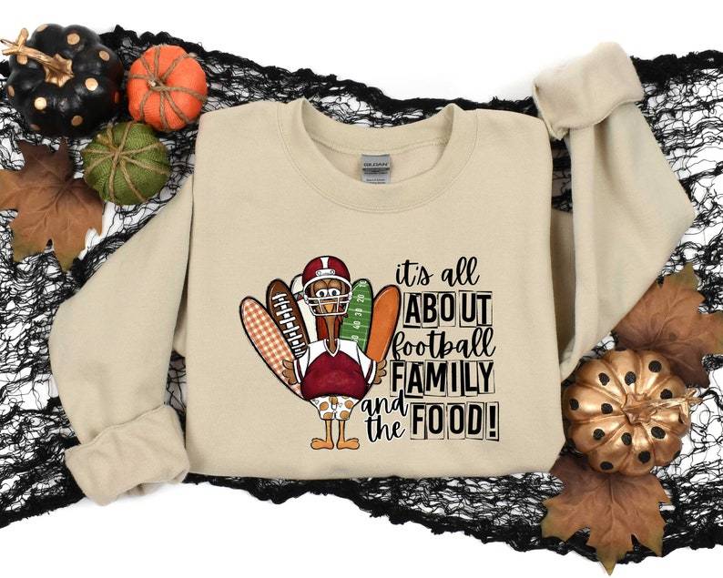 Its All About Football Family and the Food Sweatshirt-carlalin