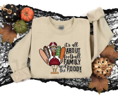 Its All About Football Family and the Food Sweatshirt-carlalin