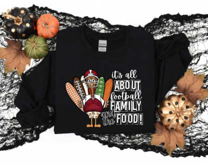 Its All About Football Family and the Food Sweatshirt-carlalin