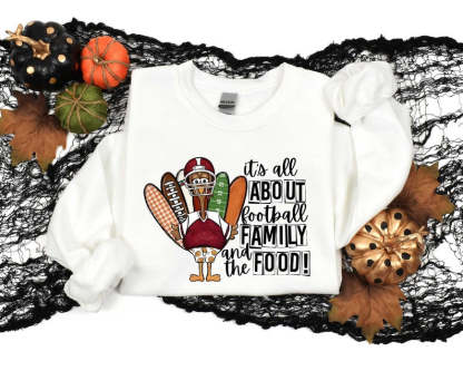 Its All About Football Family and the Food Sweatshirt-carlalin