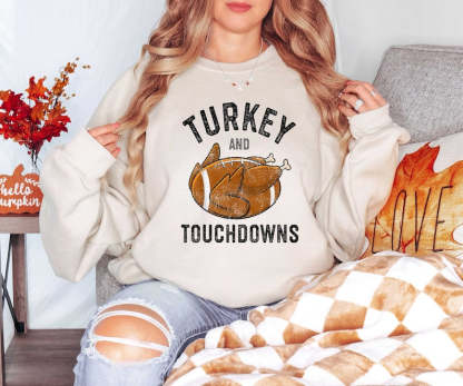 Turkey and Touchdowns Sweatshirt-carlalin