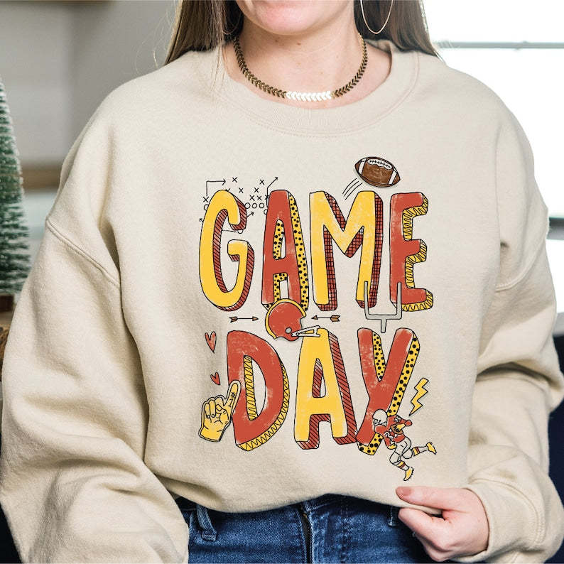Game Day Red and Yellow Sweatshirt-carlalin