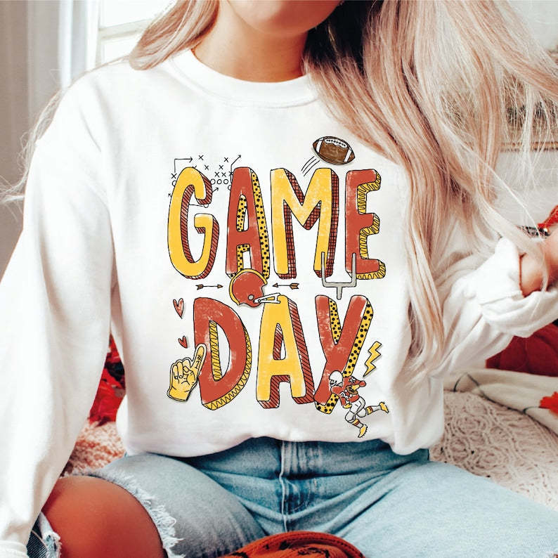 Game Day Red and Yellow Sweatshirt-carlalin