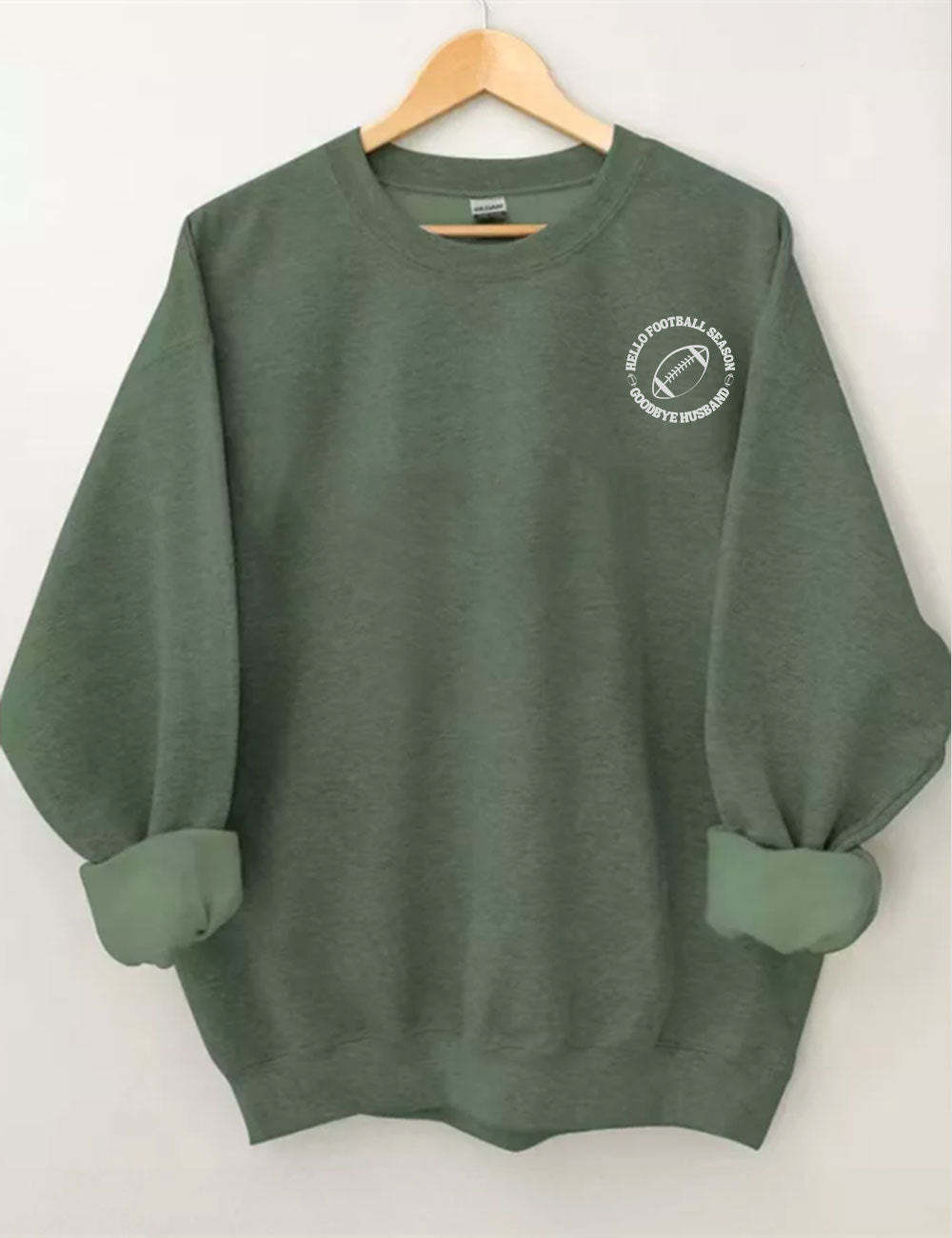 Hello Football Season Goodbye Husband Funny Football Wife Sweatshirt-carlalin