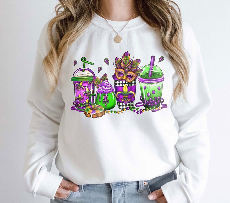 Mardi Gras Drink Sweatshirt-carlalin