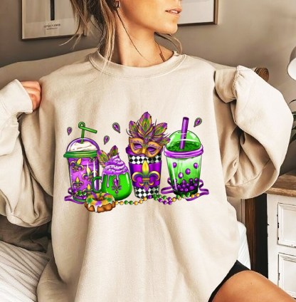 Mardi Gras Drink Sweatshirt-carlalin
