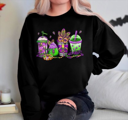 Mardi Gras Drink Sweatshirt-carlalin
