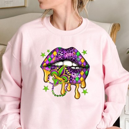 Mardi Gras Lips Sweatshirt-carlalin
