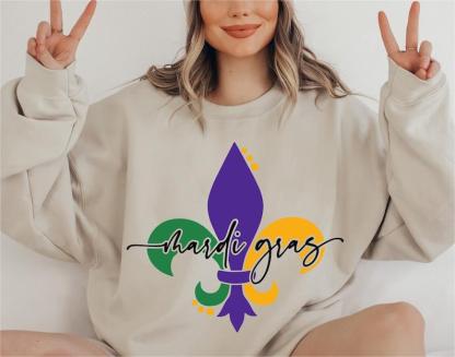 Fleur De Lis Mardi Gras Sweatshirt-carlalin